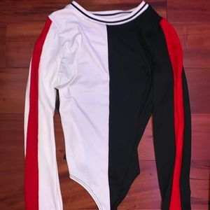 style shop stripe bodysuit size small